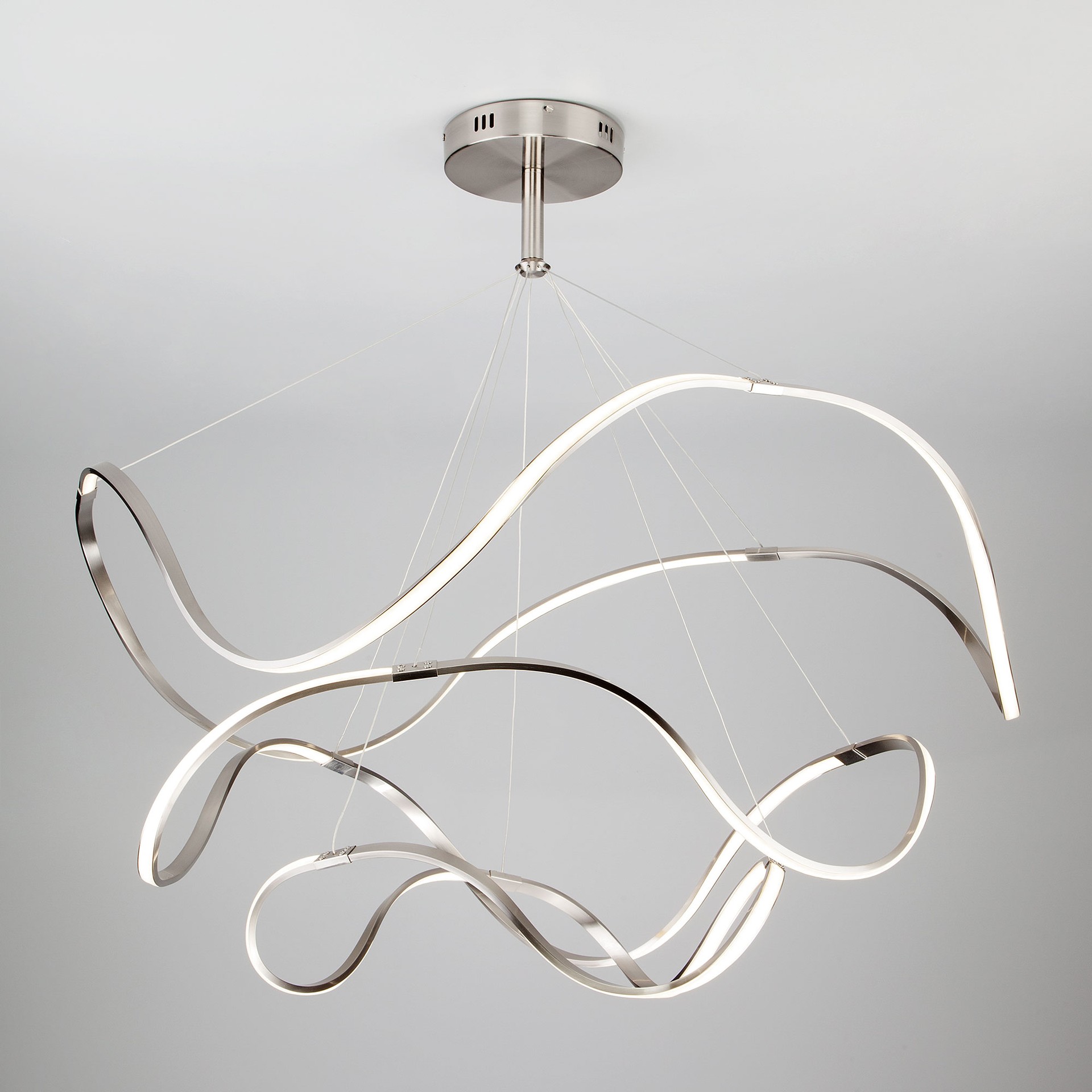 Подвесная светодиодная люстра Filmy Eurosvet 90109/3 сатин-никель 150W