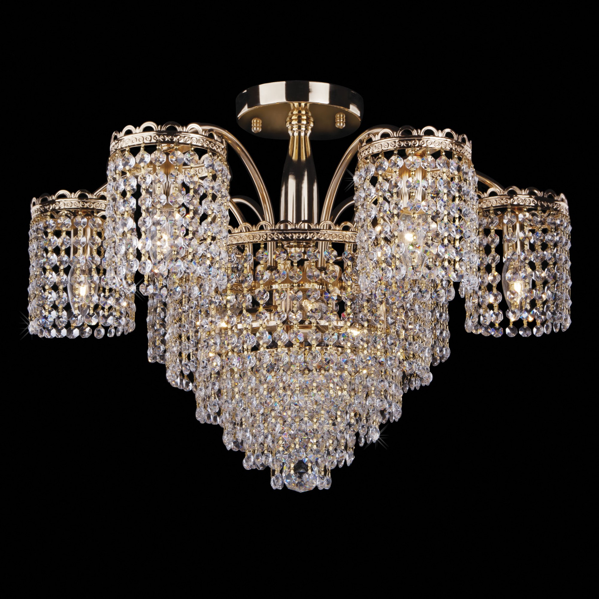 Потолочная люстра Eurosvet Олимпия 3648/9 золото/прозрачный хрусталь Strotskis