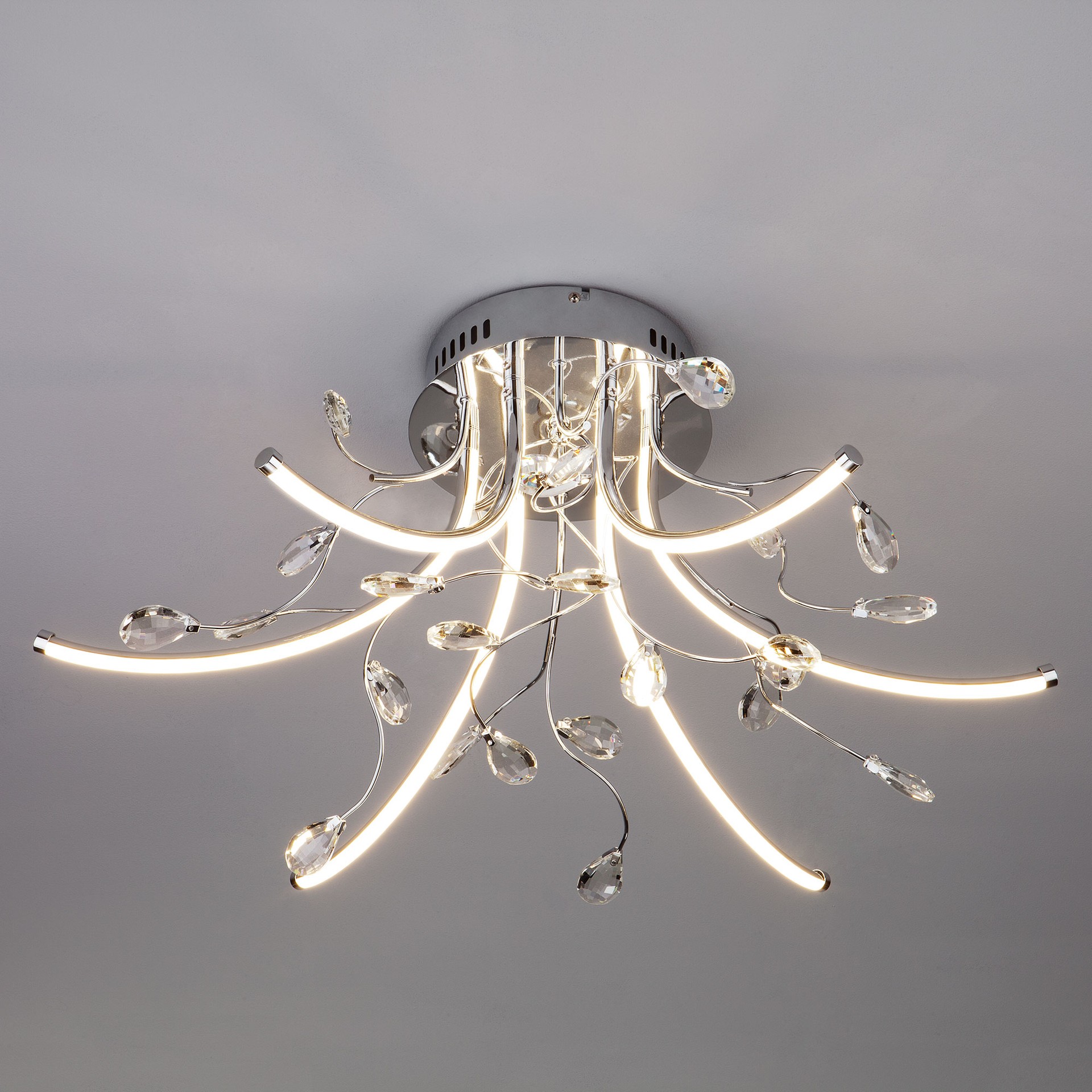 Потолочная светодиодная люстра Sacura Eurosvet 90087/6 хром  42W