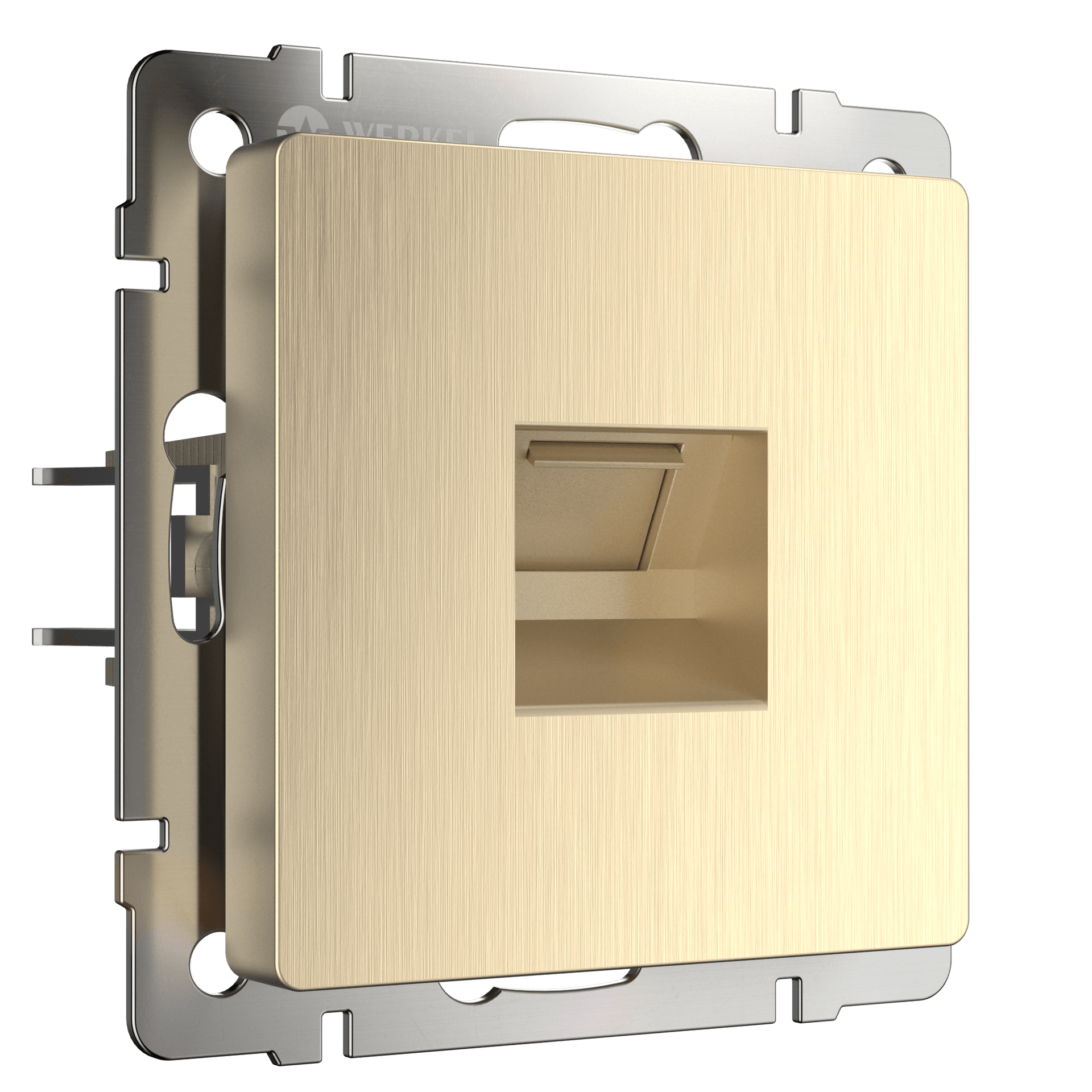 Werkel WL10-RJ-11 / Телефонная розетка RJ-11 (шампань рифленый)