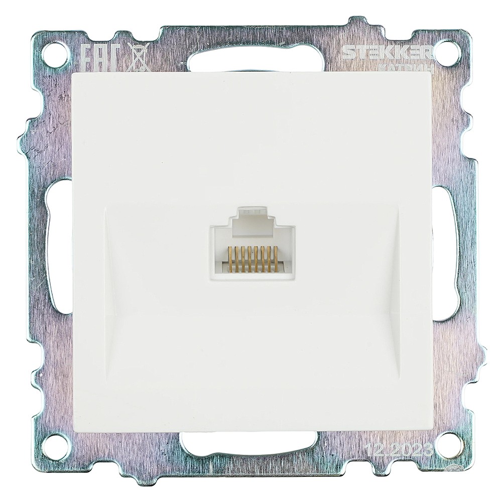 Розетка компьютерная 1-местная RJ-45 (механизм) Stekker Катрин 39305