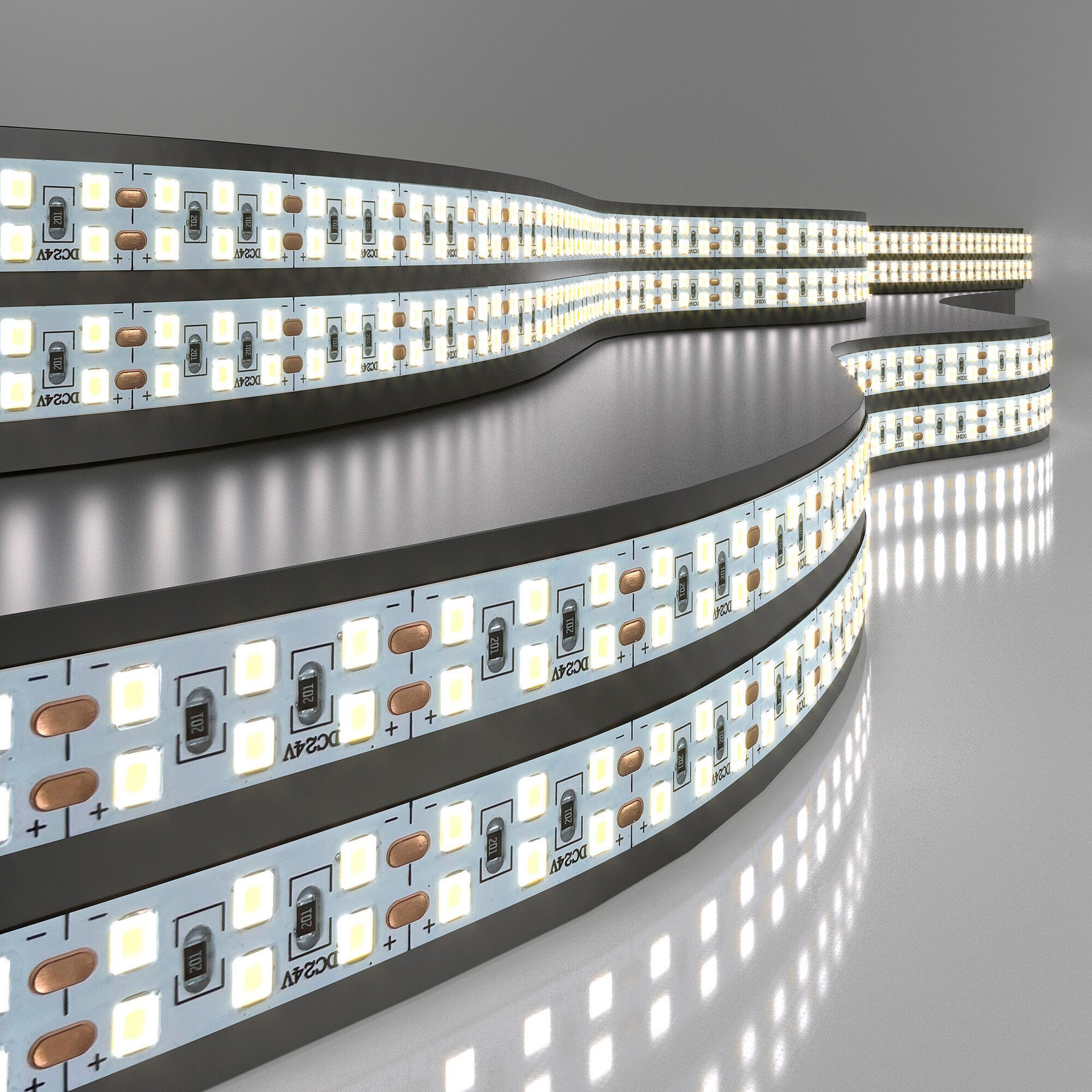 LED лента Elektrostandard 2835 24V 240Led 18W Лента светодиодная 240LED 18W IP20 двухрядная 6500К холодный белый (2835 24V 240Led 18W IP20)