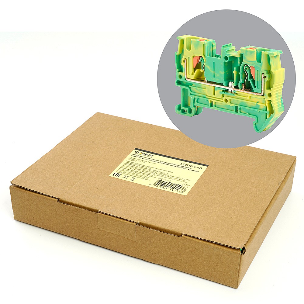 Зажим самозажимной, 2-проводной проходной 4,0 мм Stekker 49258 49258