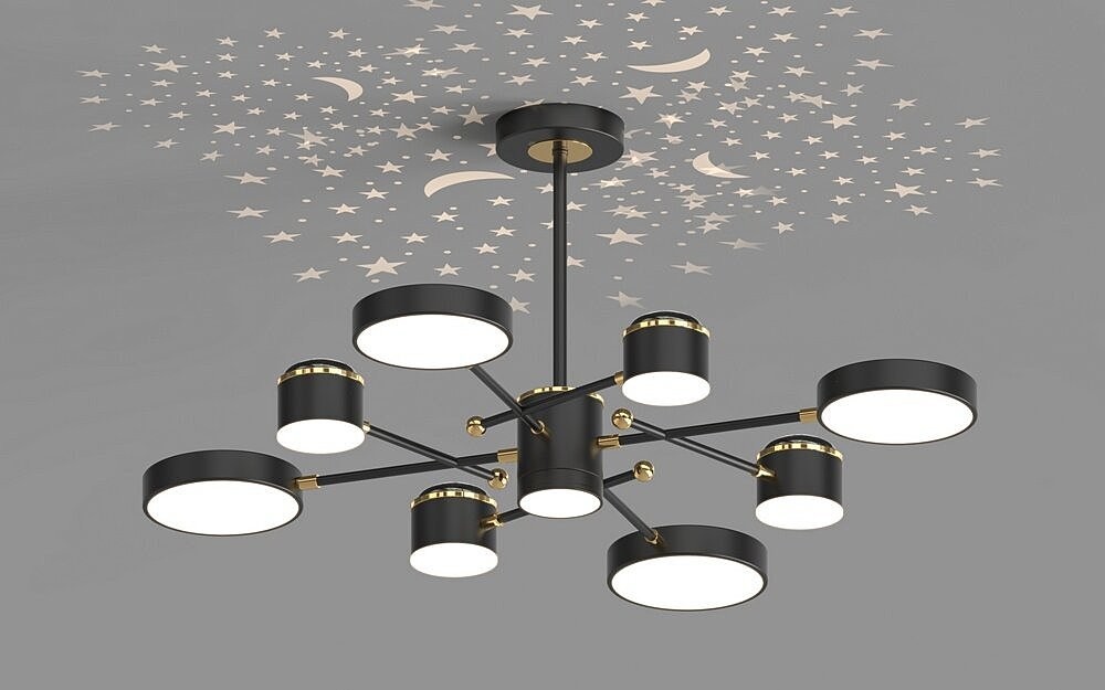 Потолочная люстра Seven Fires Elsi SF5505/8C-BK-GD