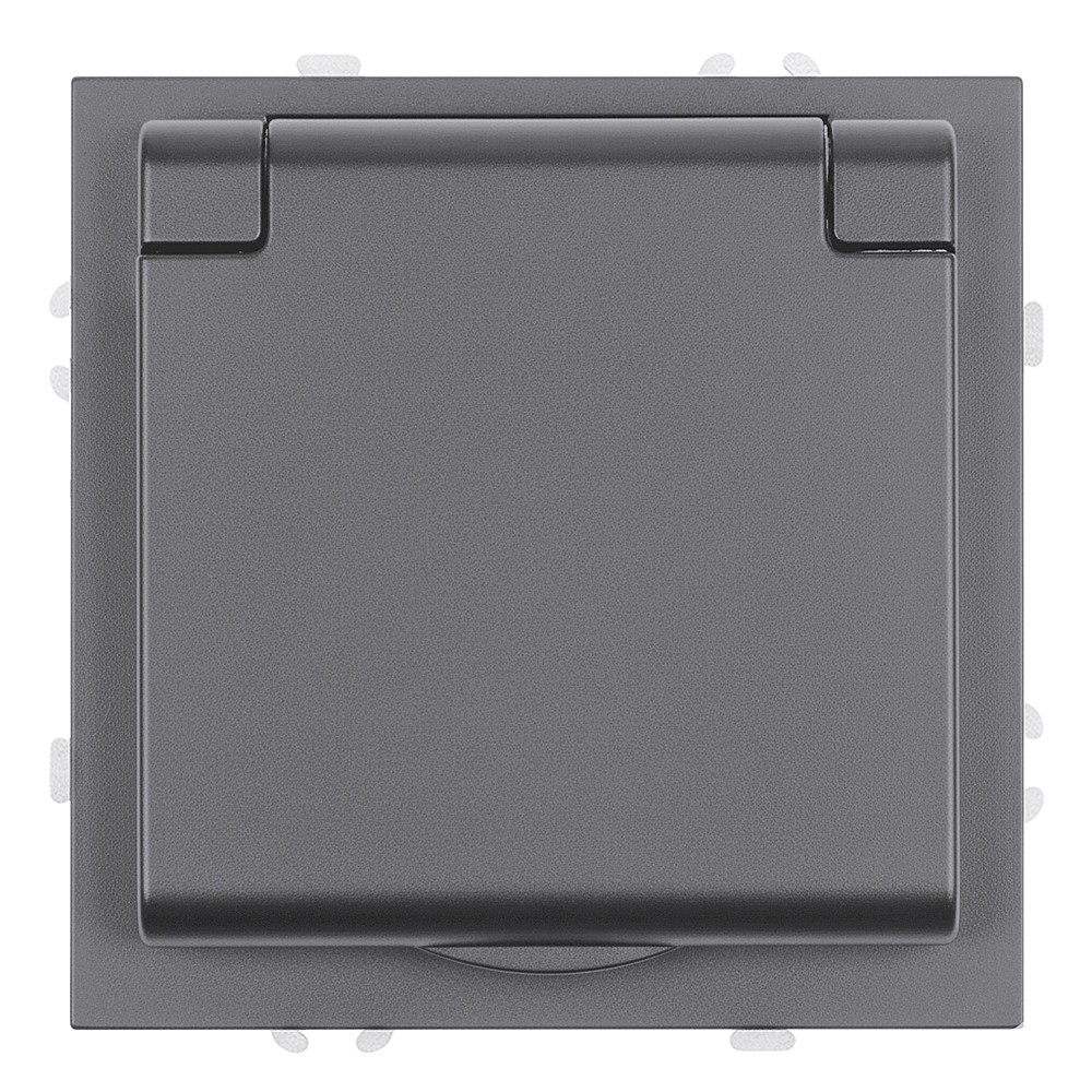 Розетка 1-местная с крышкой с защ. штор Stekker Эмили 49959