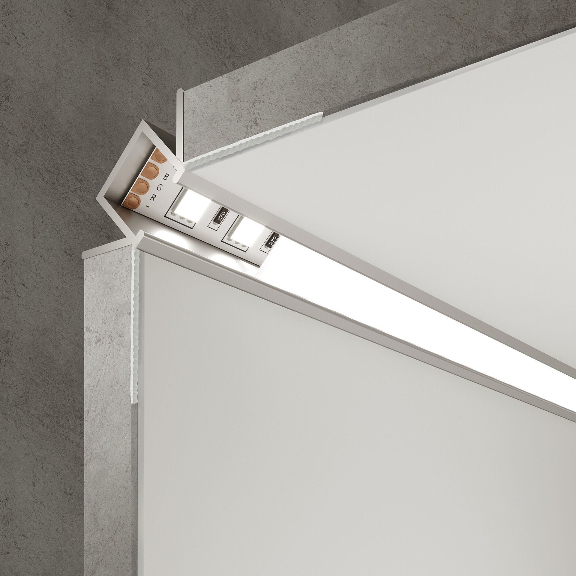 Встраиваемый угловой алюминиевый профиль Elektrostandard LL-2-ALP014 LL-2-ALP014 Встраиваемый угловой алюминиевый профиль (внутренний угол) для LED ленты (под ленту 9mm)