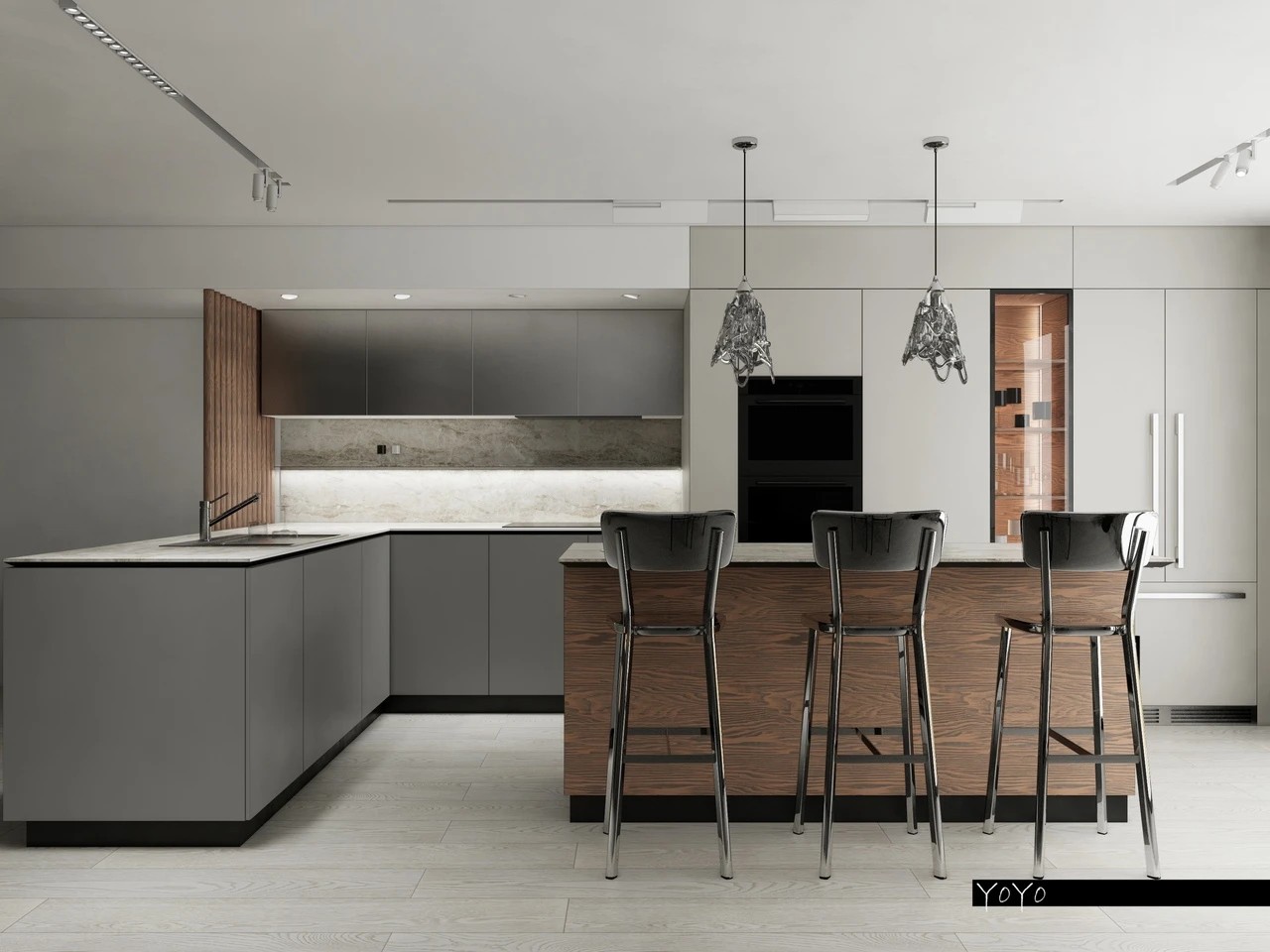 Один из концептов кухни в доме на побережье Флориды.