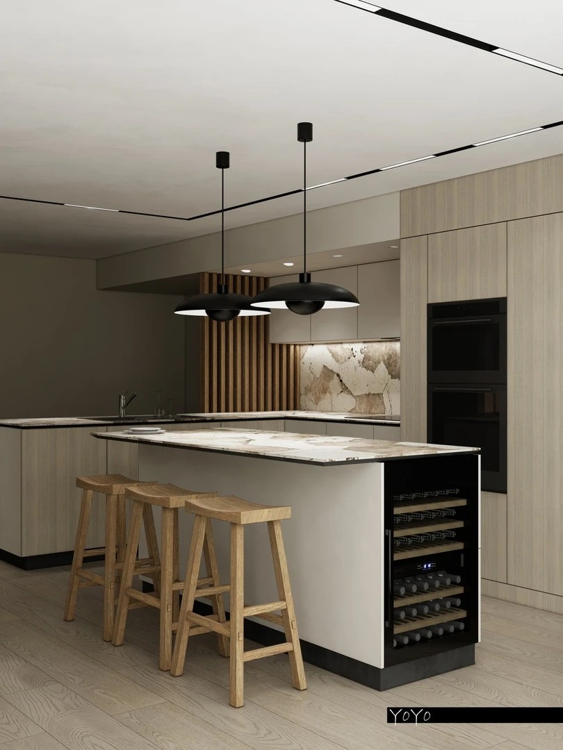 Концепт кухни-столовой в загородном доме