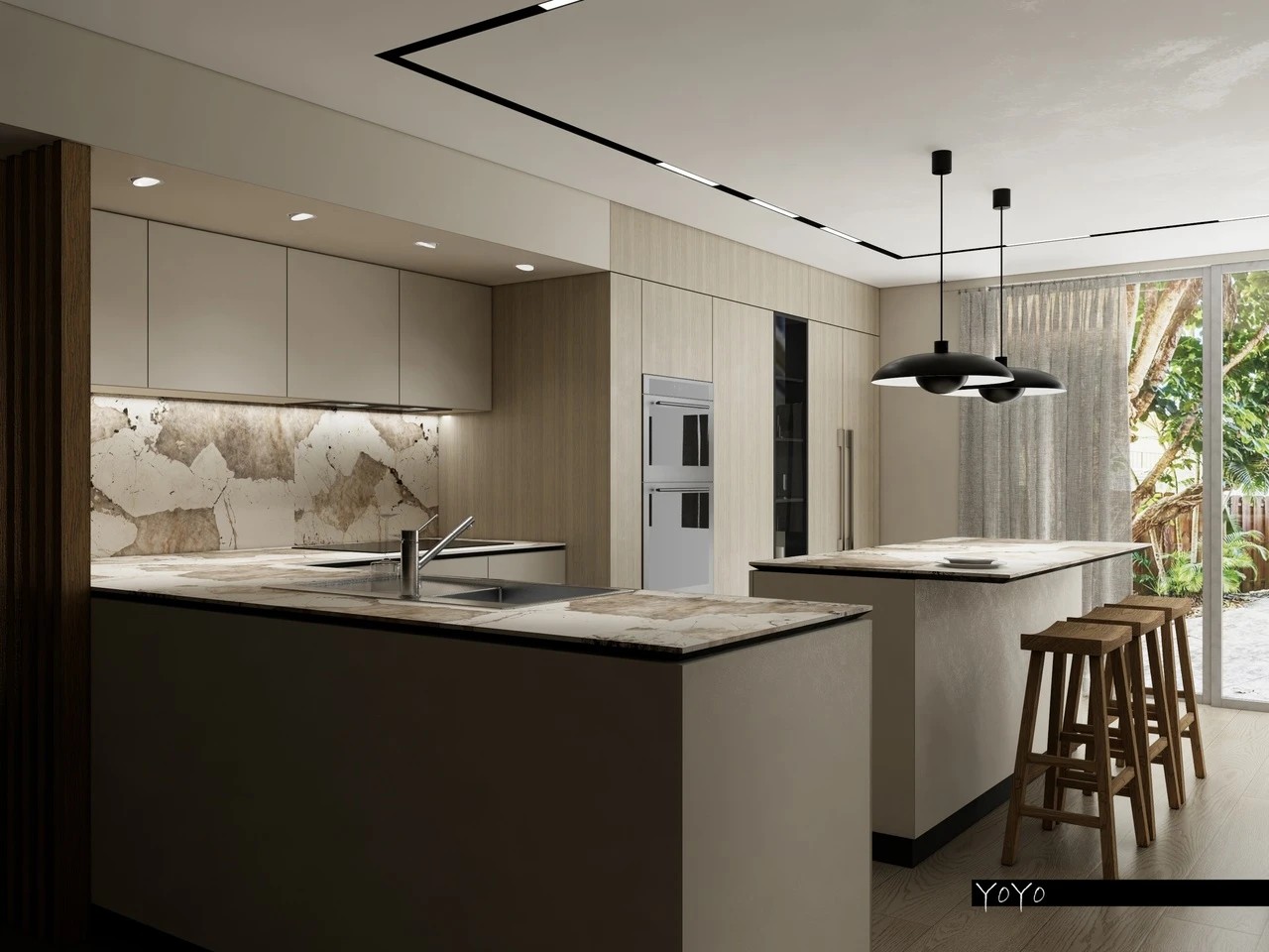 Концепт кухни-столовой в загородном доме