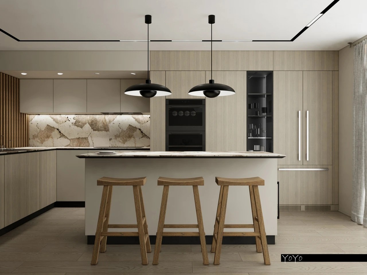 Концепт кухни-столовой в загородном доме