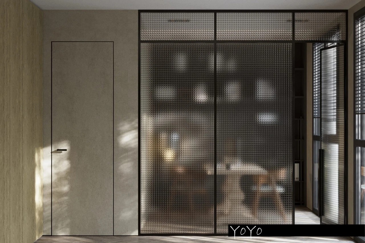 Концептуальный проект спальни в частном доме в стиле эко-минимализм.