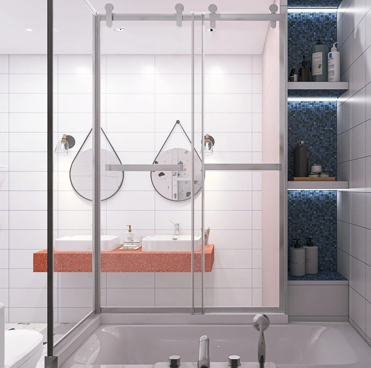 Белая спальня-гостиная с акцентами