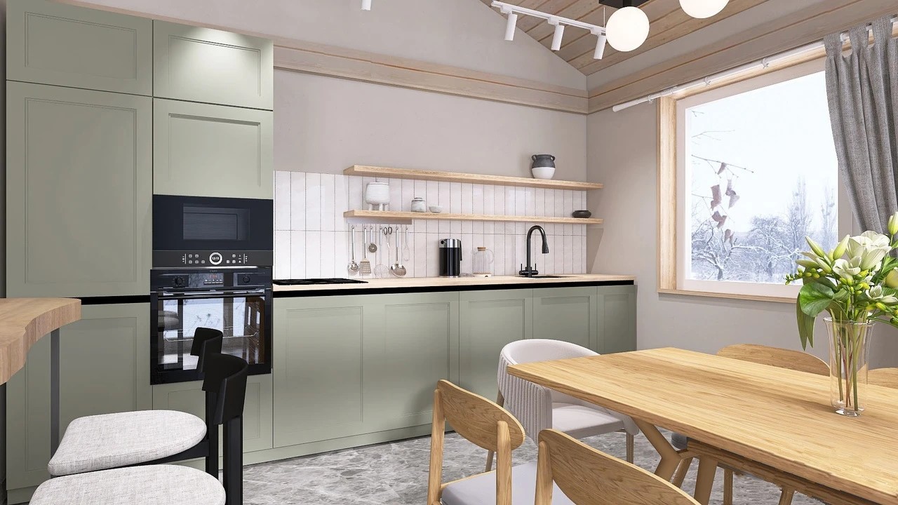 Кухня-гостиная в загородном доме