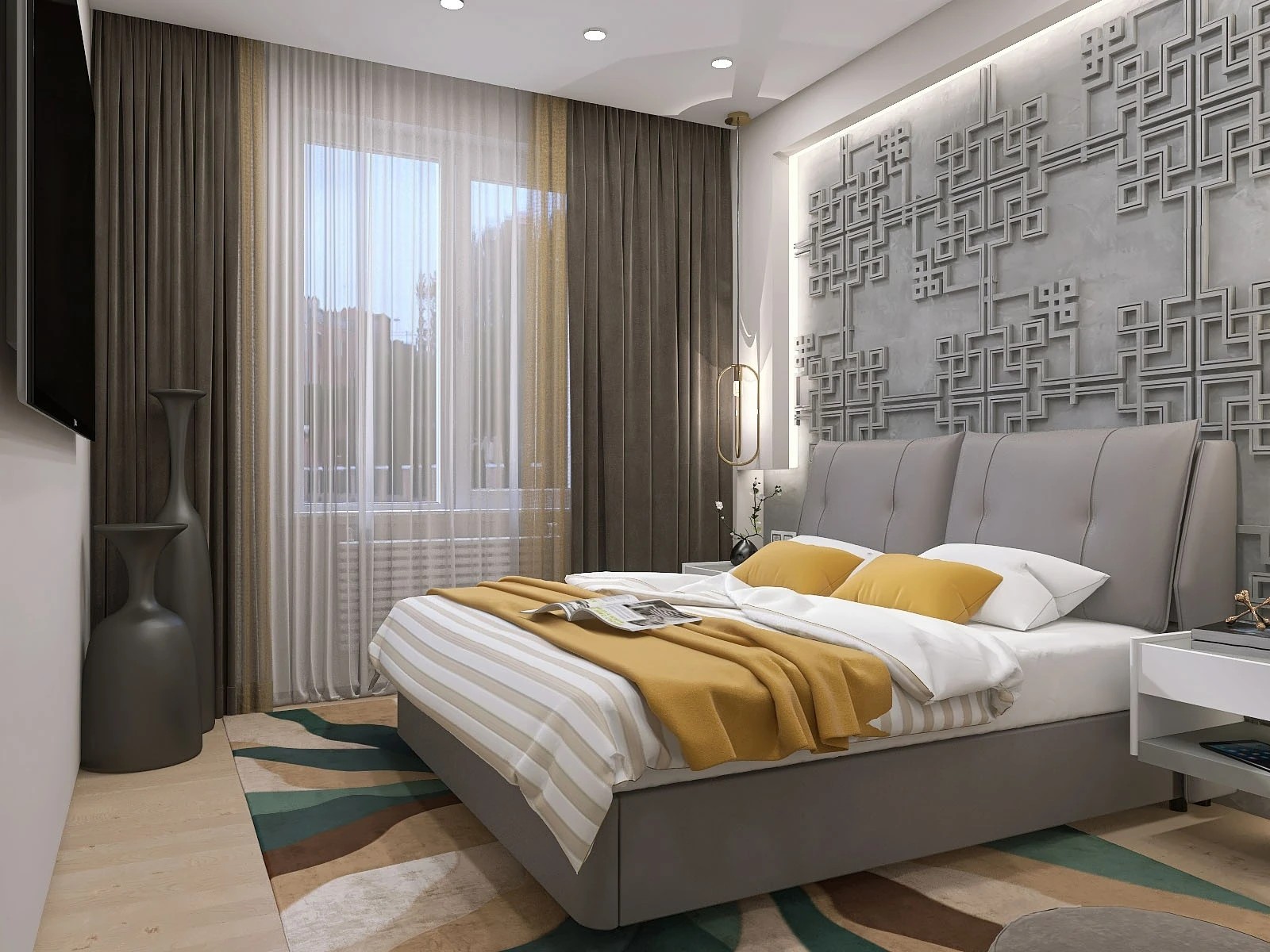 Стильная спальня для семейной пары