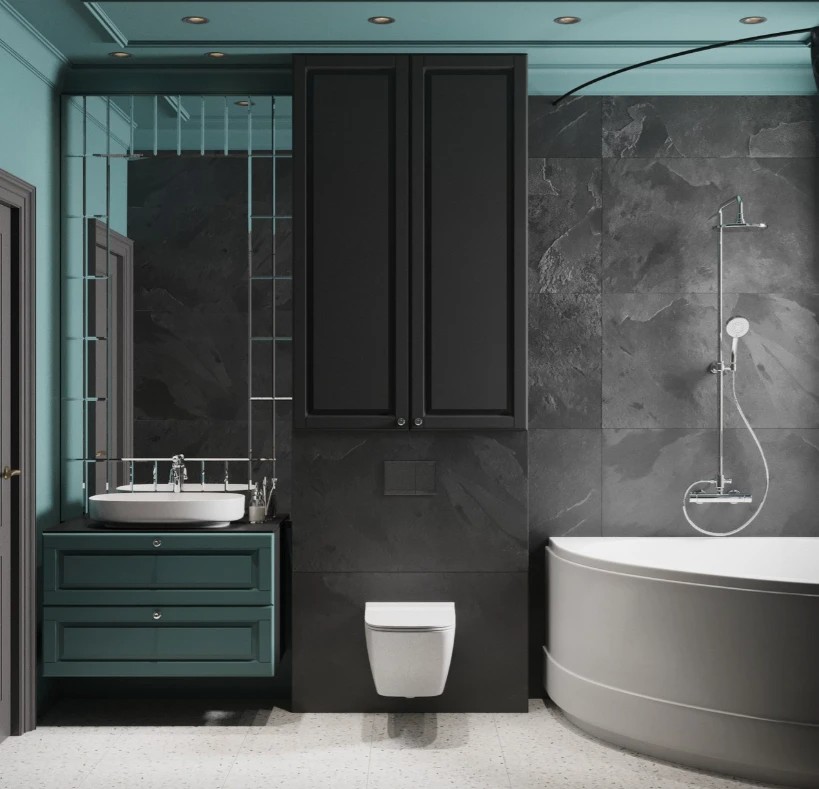 Квартира в темных тонах, Современная Классика, 70 м. кв.