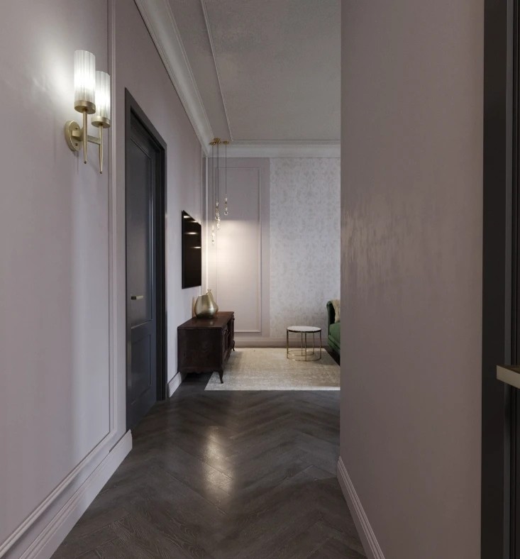 Квартира в темных тонах, Современная Классика, 70 м. кв.