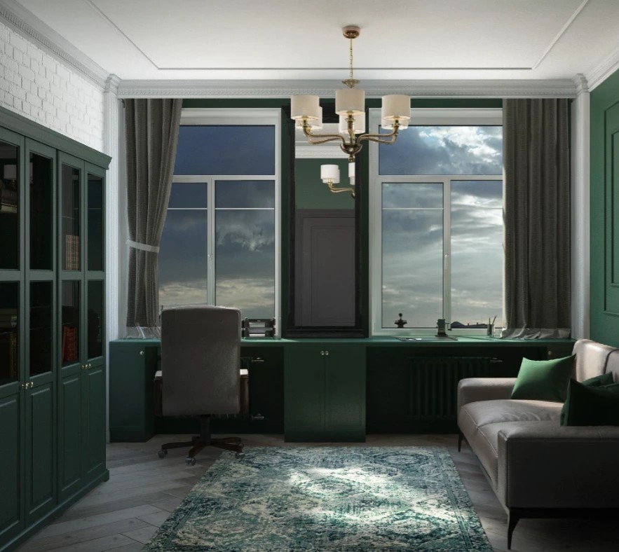 Квартира в темных тонах, Современная Классика, 70 м. кв.