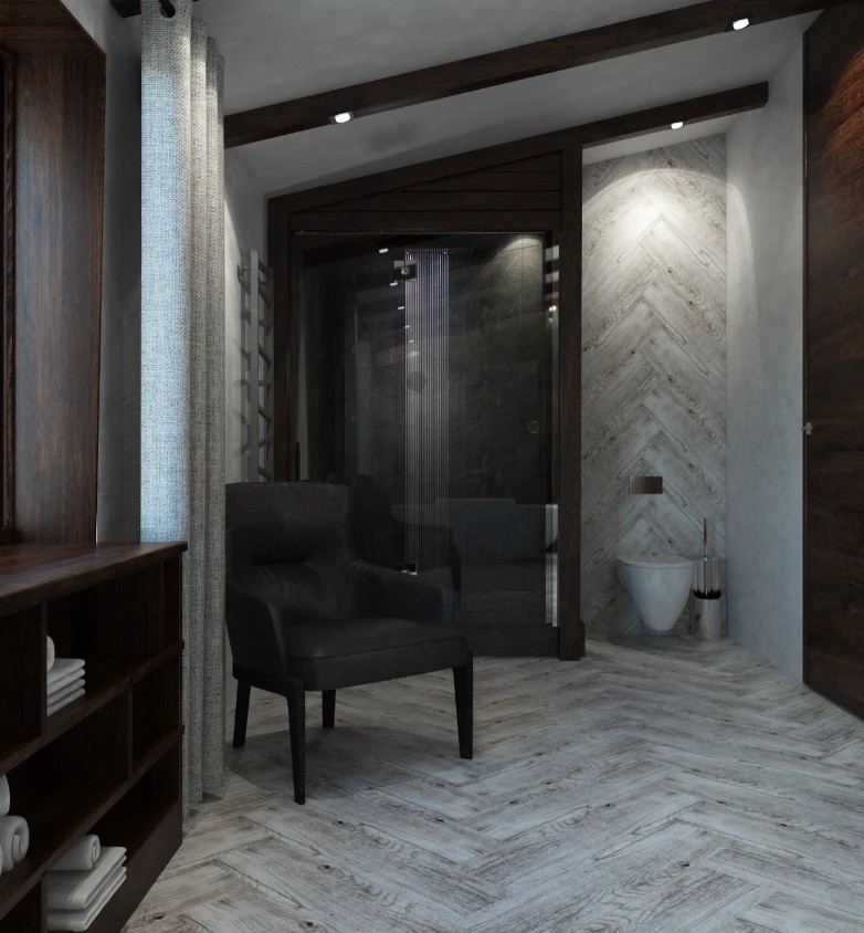 Шале на горе Можайская в 3 этажа. Стиль модерн + шале.