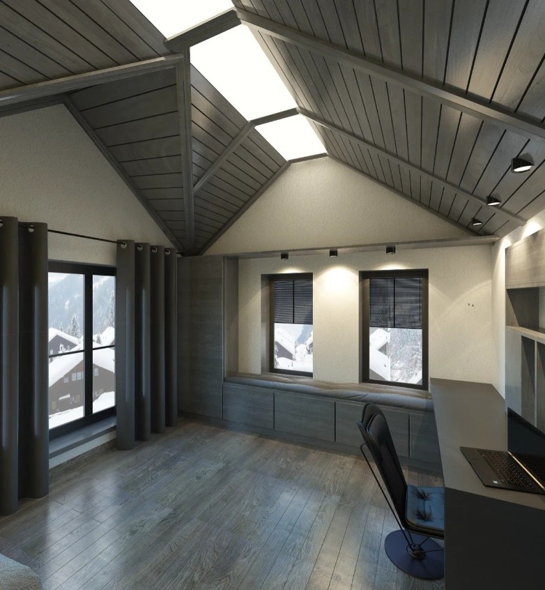 Шале на горе Можайская в 3 этажа. Стиль модерн + шале.