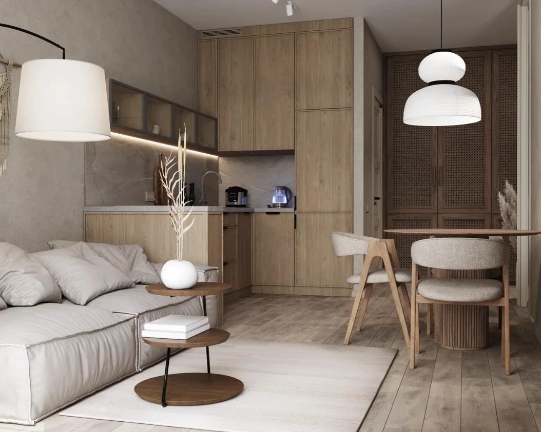 Уютная евродвушка в современном стиле с этническими мотивами