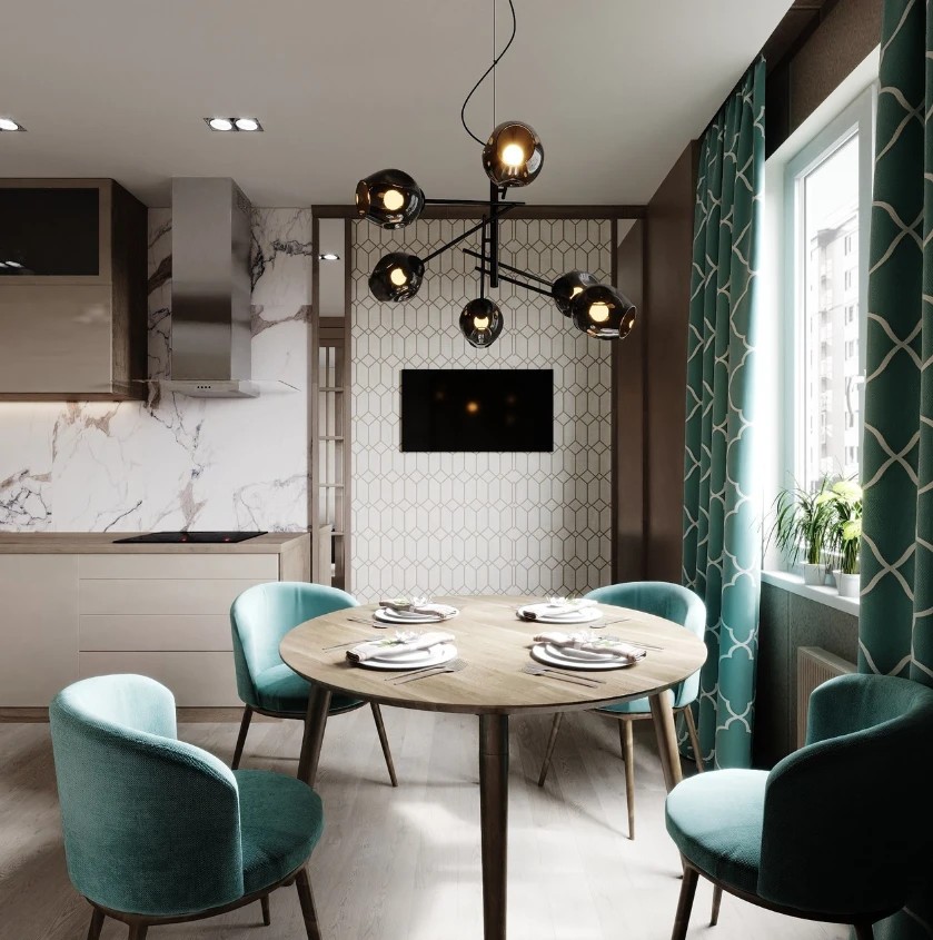 Трехкомнатная квартира. Славянка. Очень современная классика.