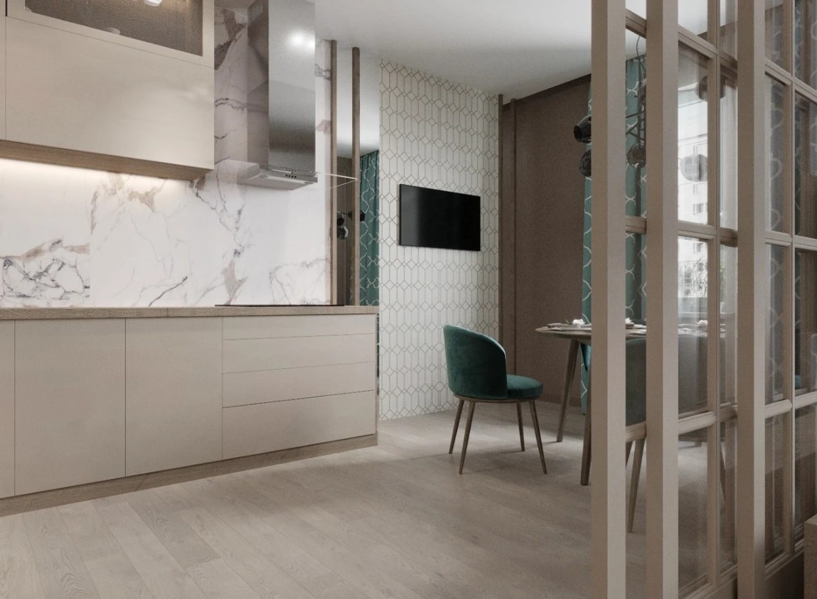 Трехкомнатная квартира. Славянка. Очень современная классика.