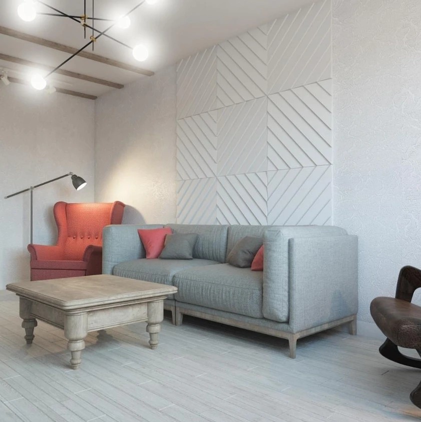 3х комнатная квартира для двух человек. Скандинавский стиль.