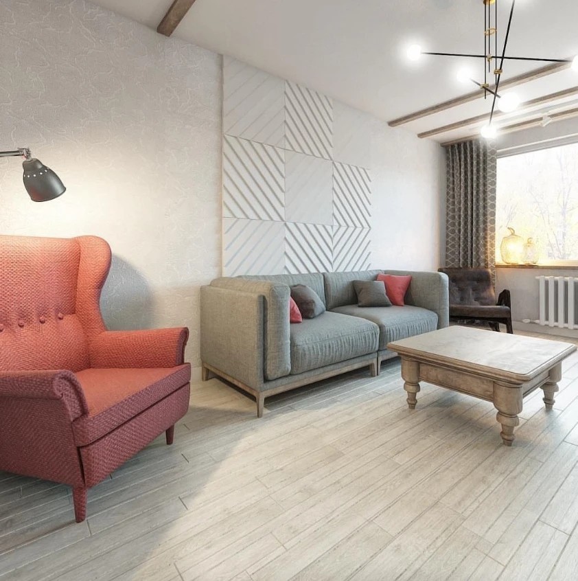 3х комнатная квартира для двух человек. Скандинавский стиль.