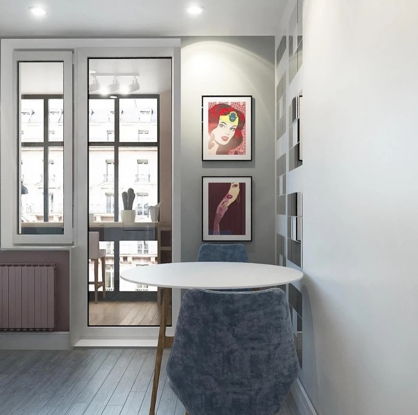 Однокомнатная квартира для студентки. Скандинавский стиль.