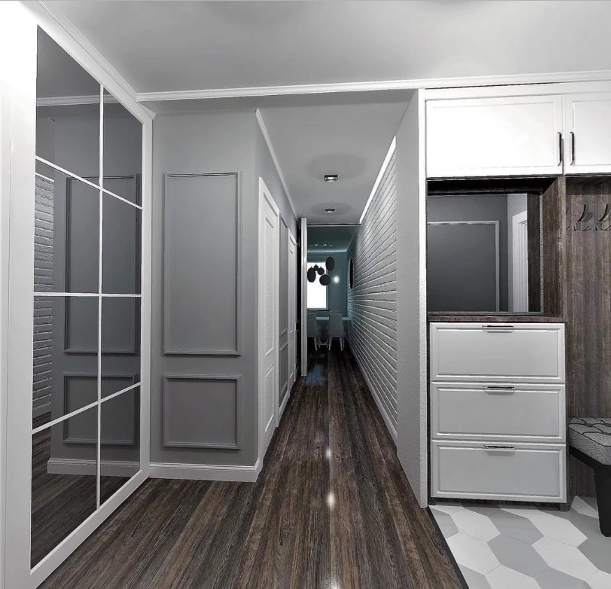 Двухкомнатная квартира стиль неоклассика + скандинавский