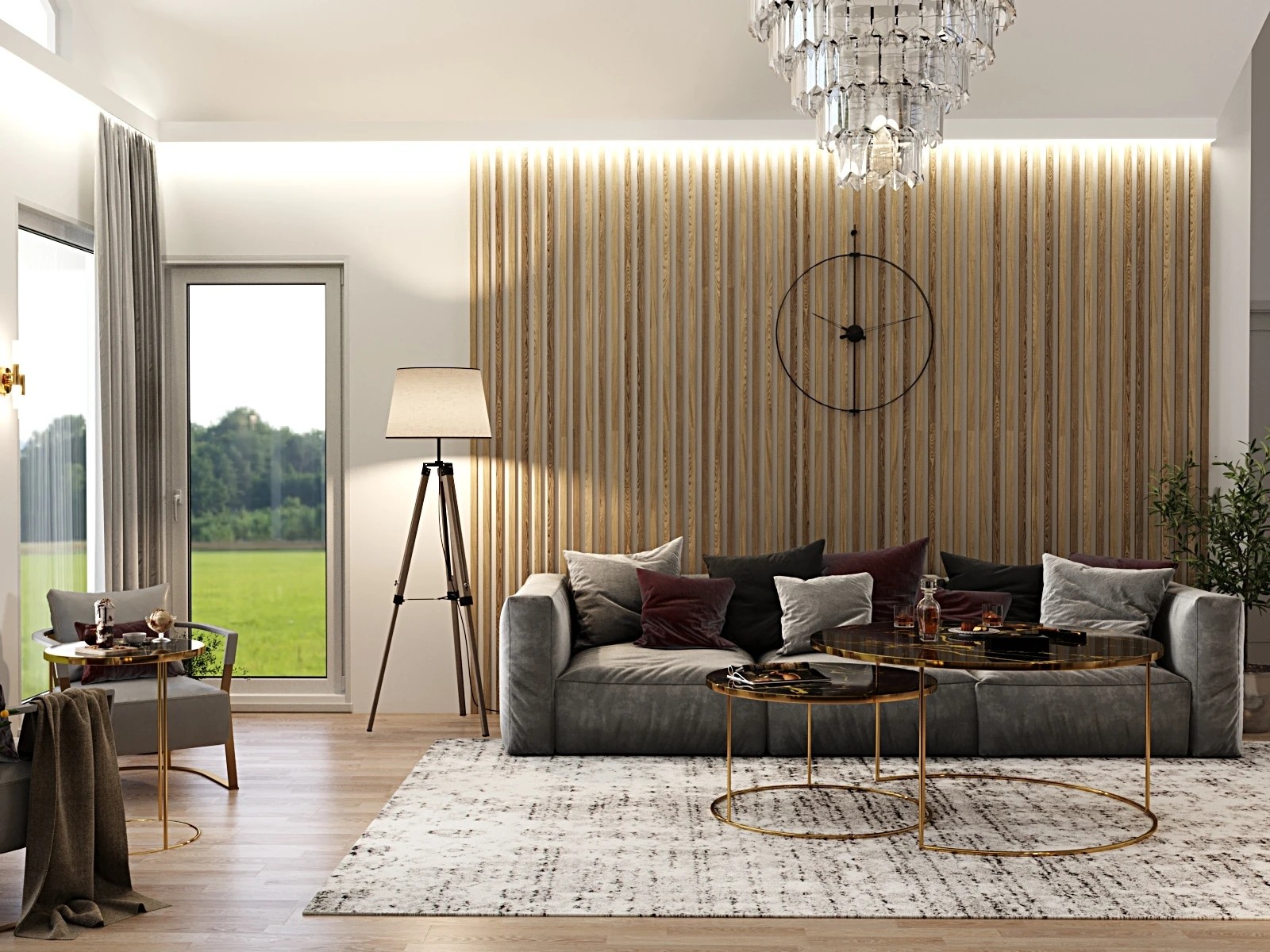 Дизайн гостиной загородного дома