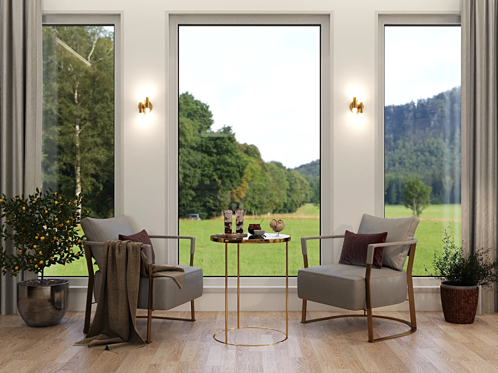 Дизайн гостиной загородного дома