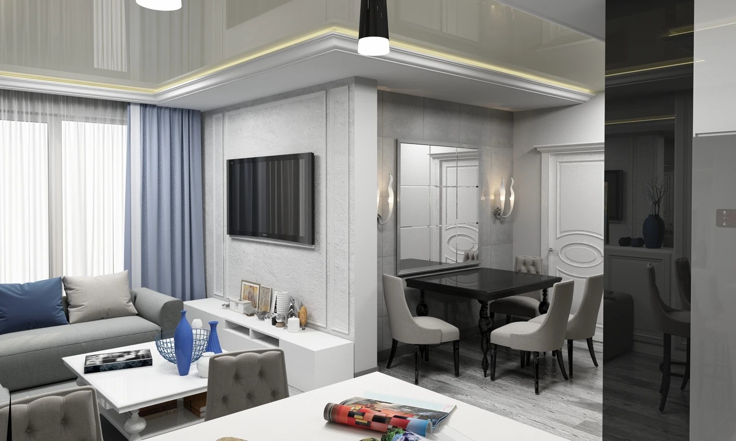 Гостиная, Кухня, Коридор