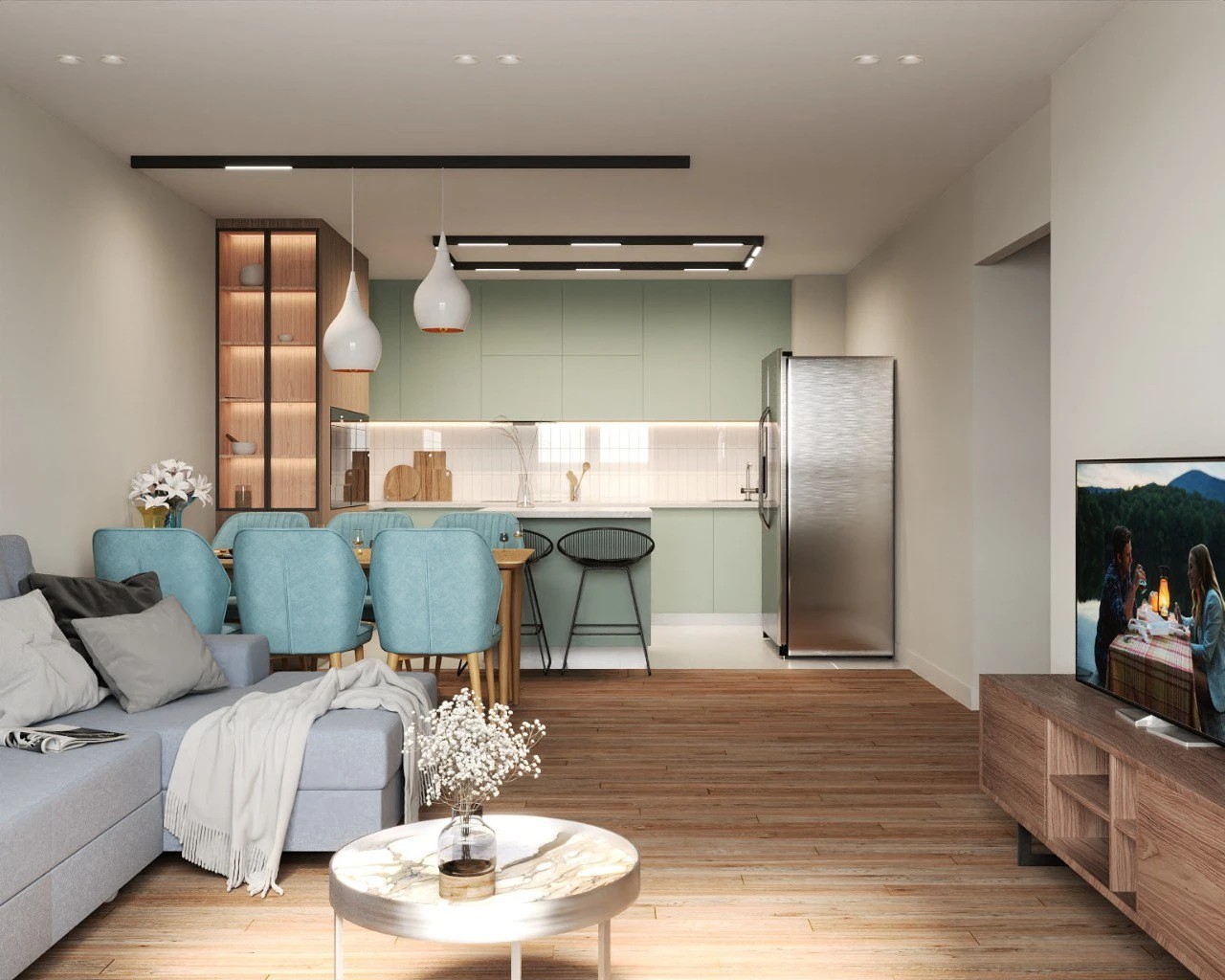 Дизайн-проект КУХНЯ - ГОСТИНАЯ