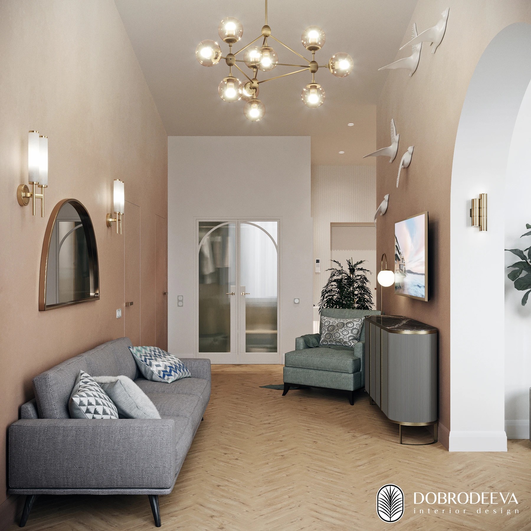 КВАРТИРА С АРКАМИ, ГРАДИЕНТОМ И ГАРДЕРОБНОЙ МЕЧТЫ