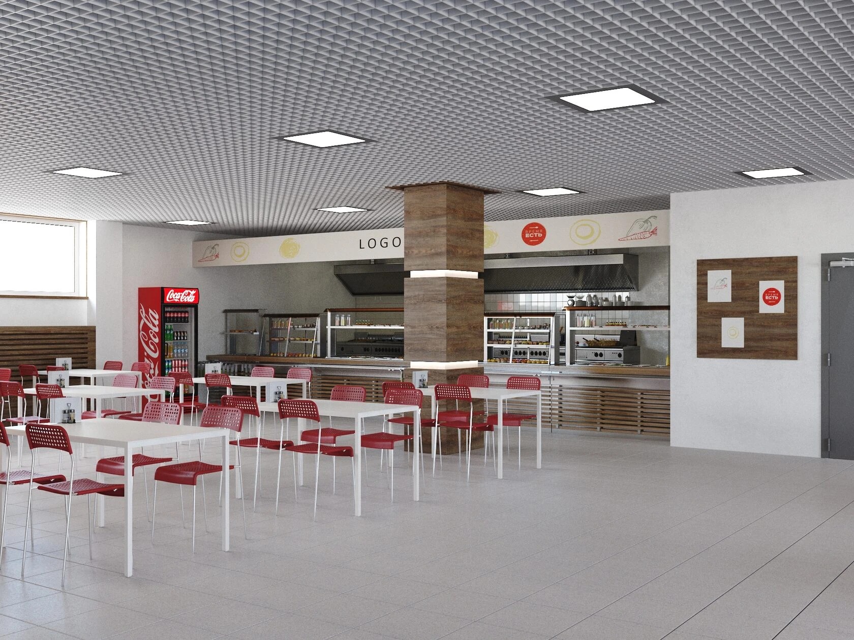 Обеденный зал Тихвинского ферросплавного завода