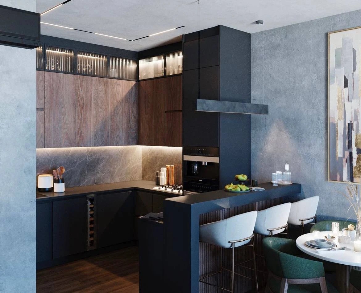 Зона кухни-гостиной