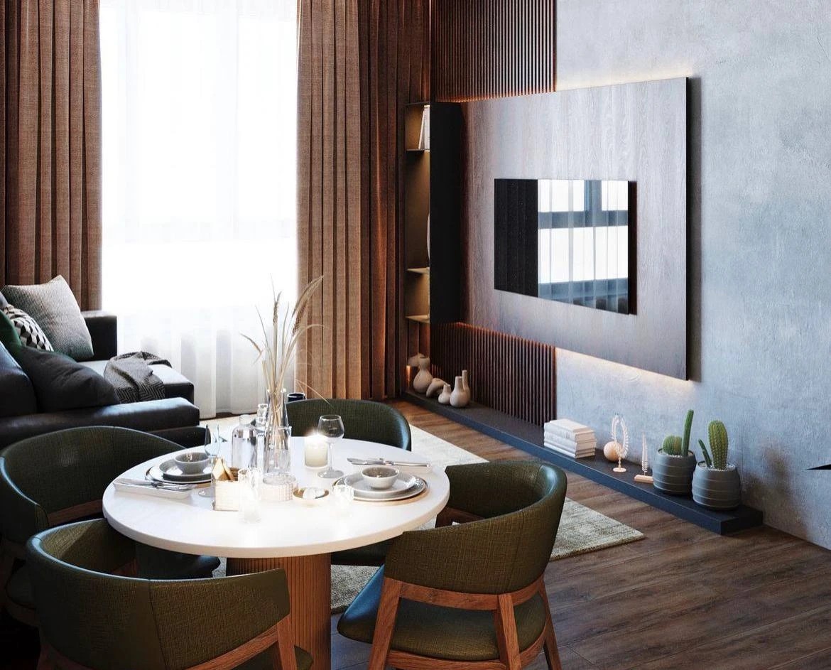 Зона кухни-гостиной