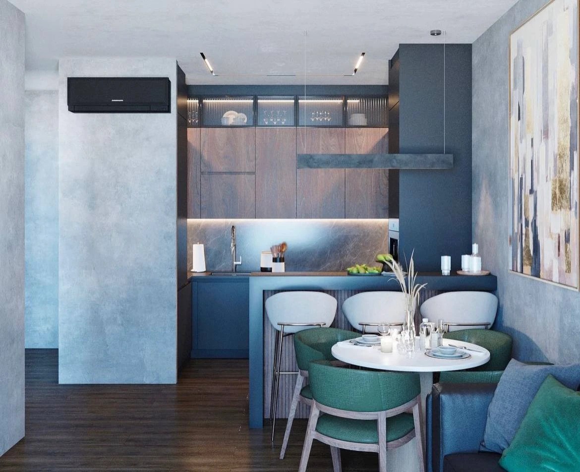 Зона кухни-гостиной