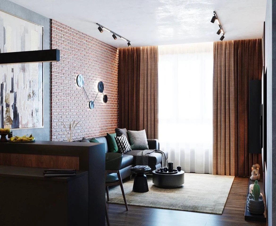 Зона кухни-гостиной