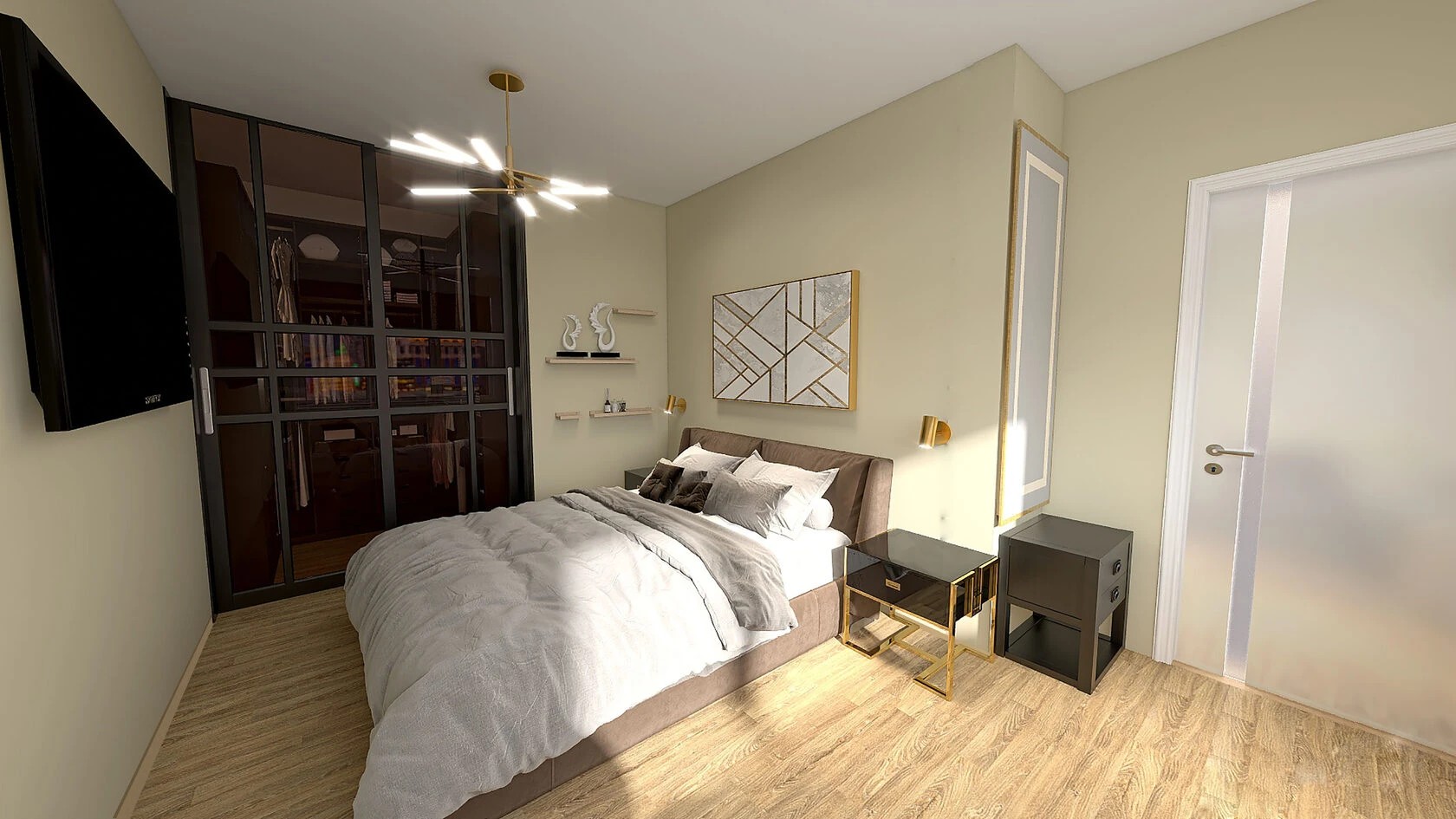 Концептуальная визуализация в 3 вариантах. Спальня