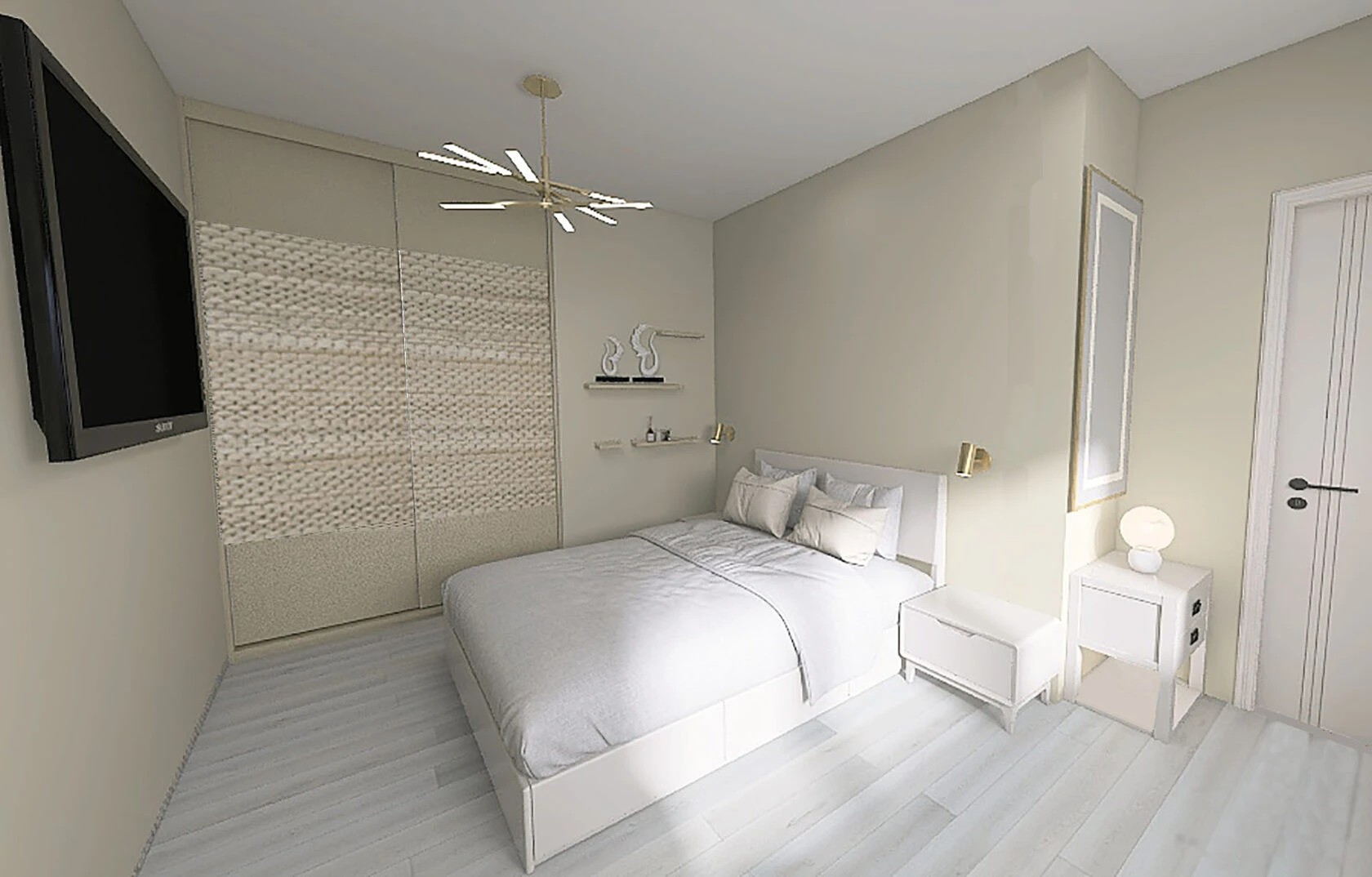 Концептуальная визуализация в 3 вариантах. Спальня