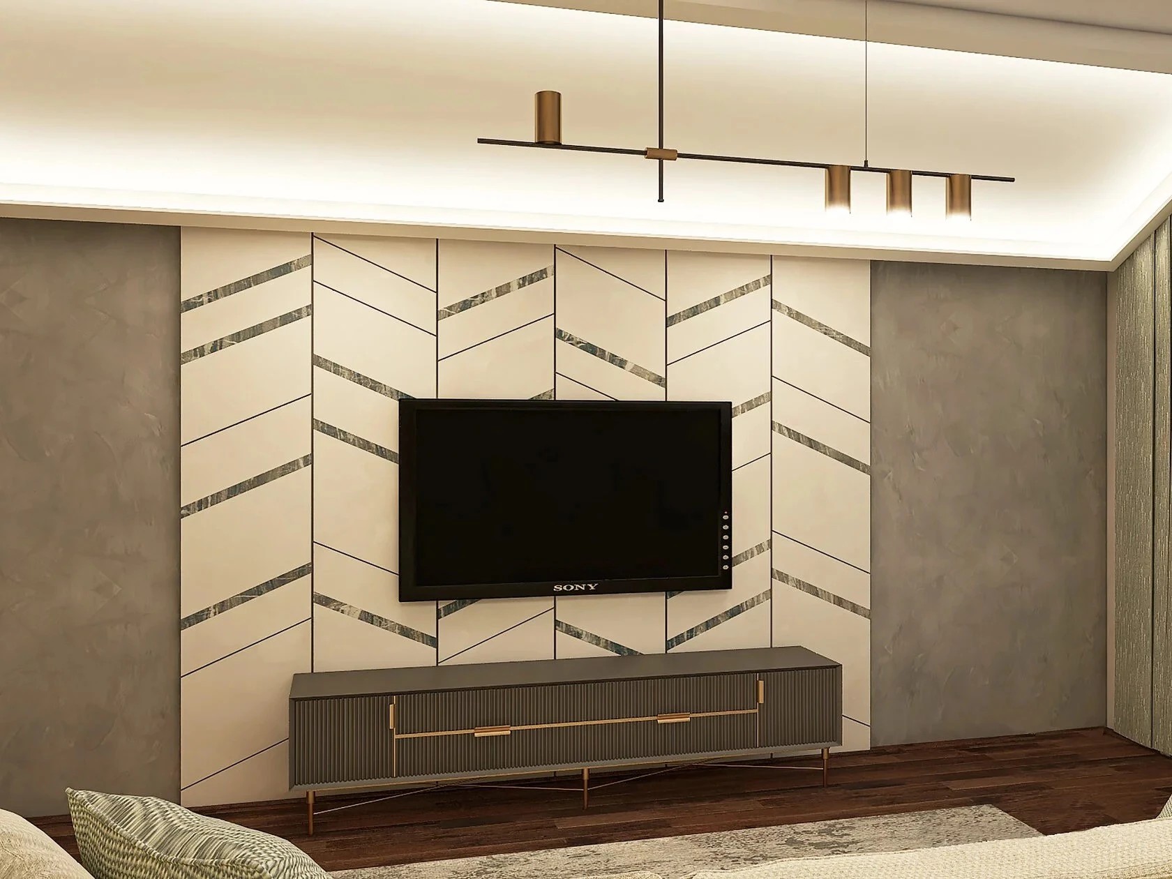 Гостиная комната. Концептуальный дизайн 3 варианта расстановки