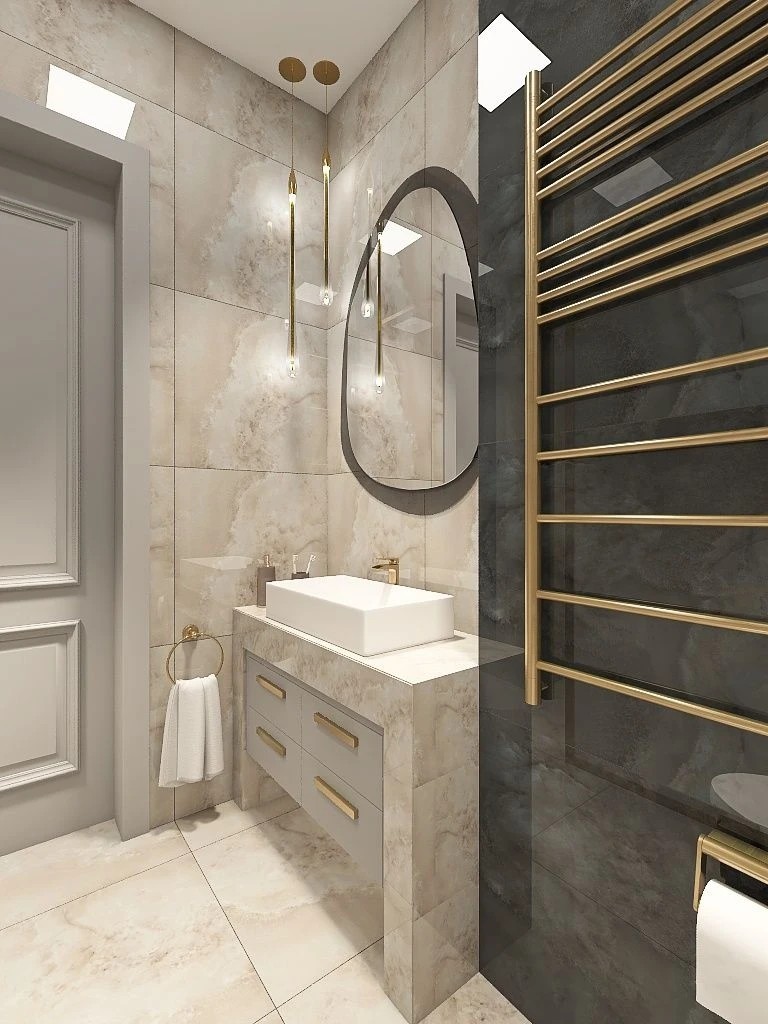 Дизайн ванной комнаты в ЖК Легенда .