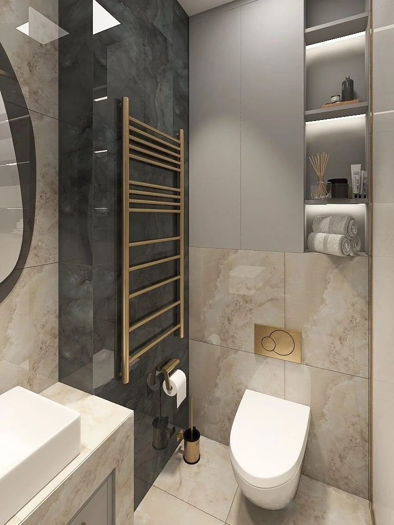 Дизайн ванной комнаты в ЖК Легенда .