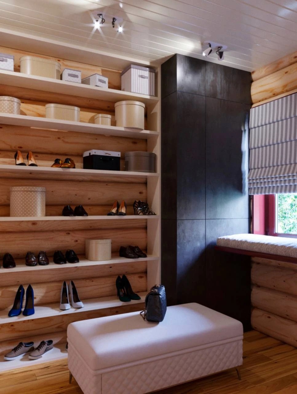 Современный стиль в бревенчатом доме в КП FAMILY CLUB