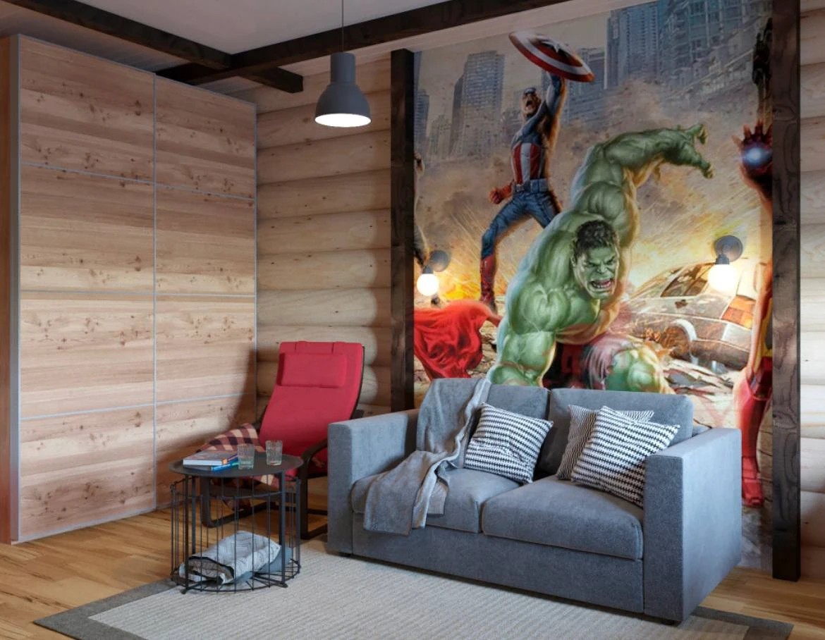 Современный стиль в бревенчатом доме в КП FAMILY CLUB