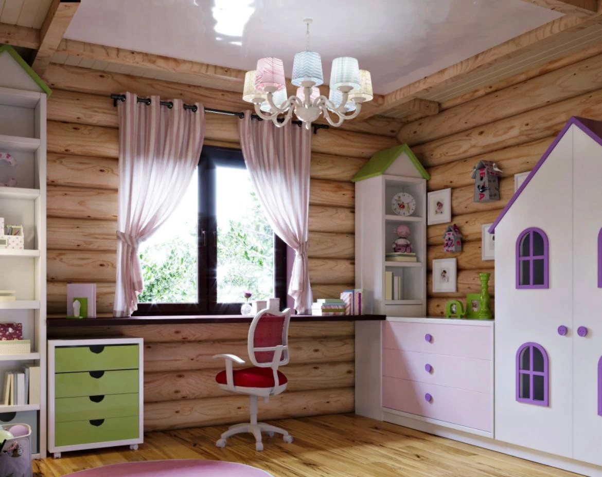 Современный стиль в бревенчатом доме в КП FAMILY CLUB