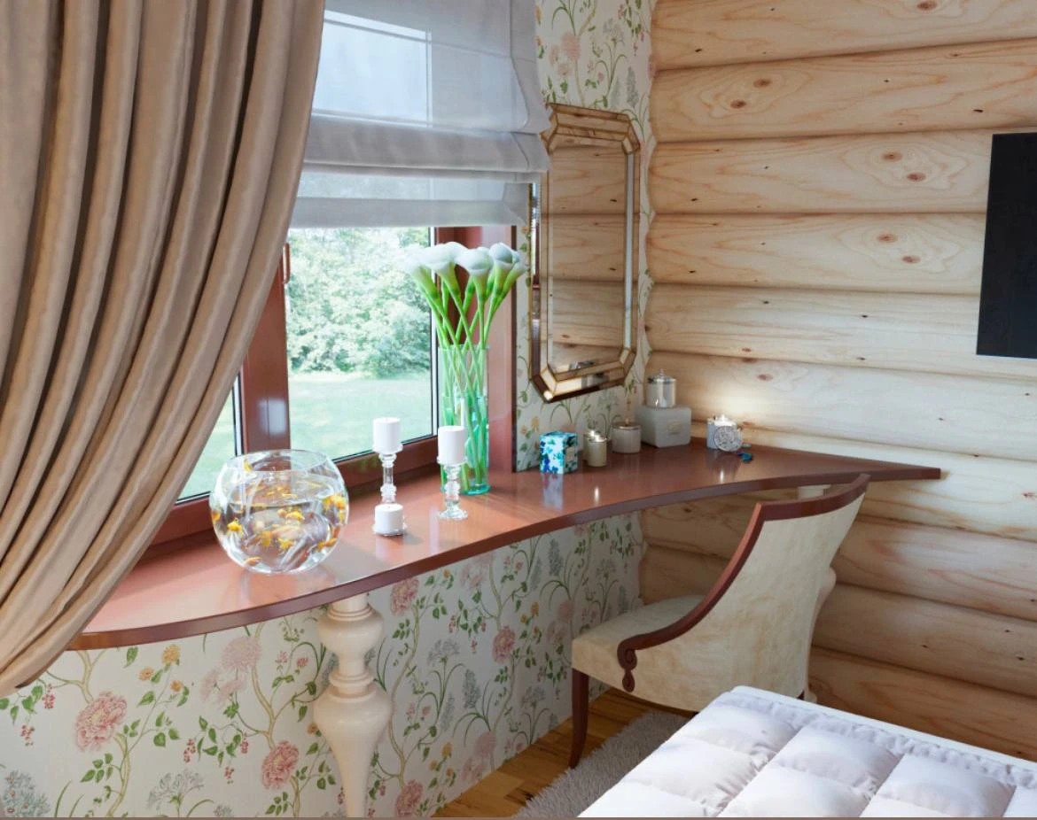 Современный стиль в бревенчатом доме в КП FAMILY CLUB