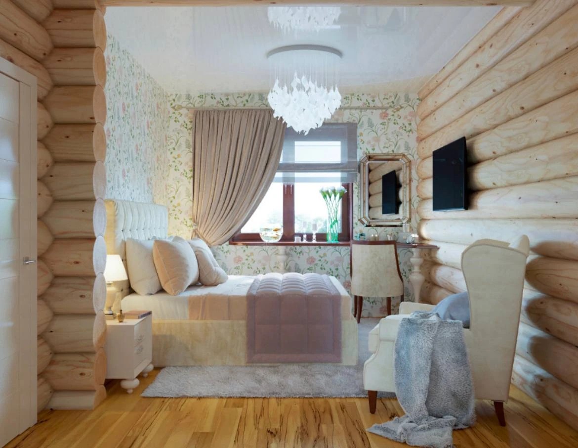 Современный стиль в бревенчатом доме в КП FAMILY CLUB